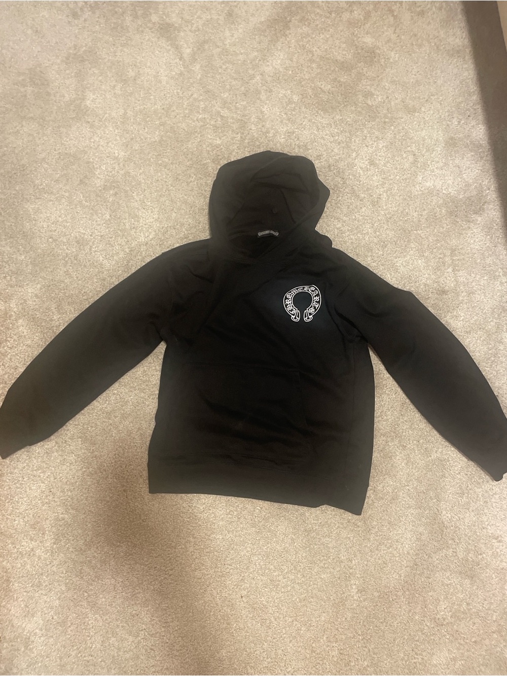 Black Chrome Hearts Hoodie with Small Chest Chrome logo